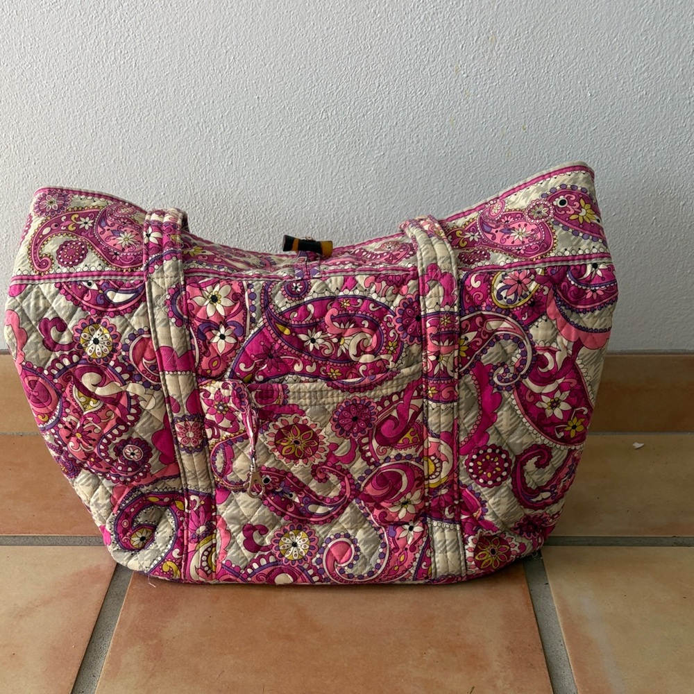 Vera Bradley Pink and Cream Floral Hobo Bag